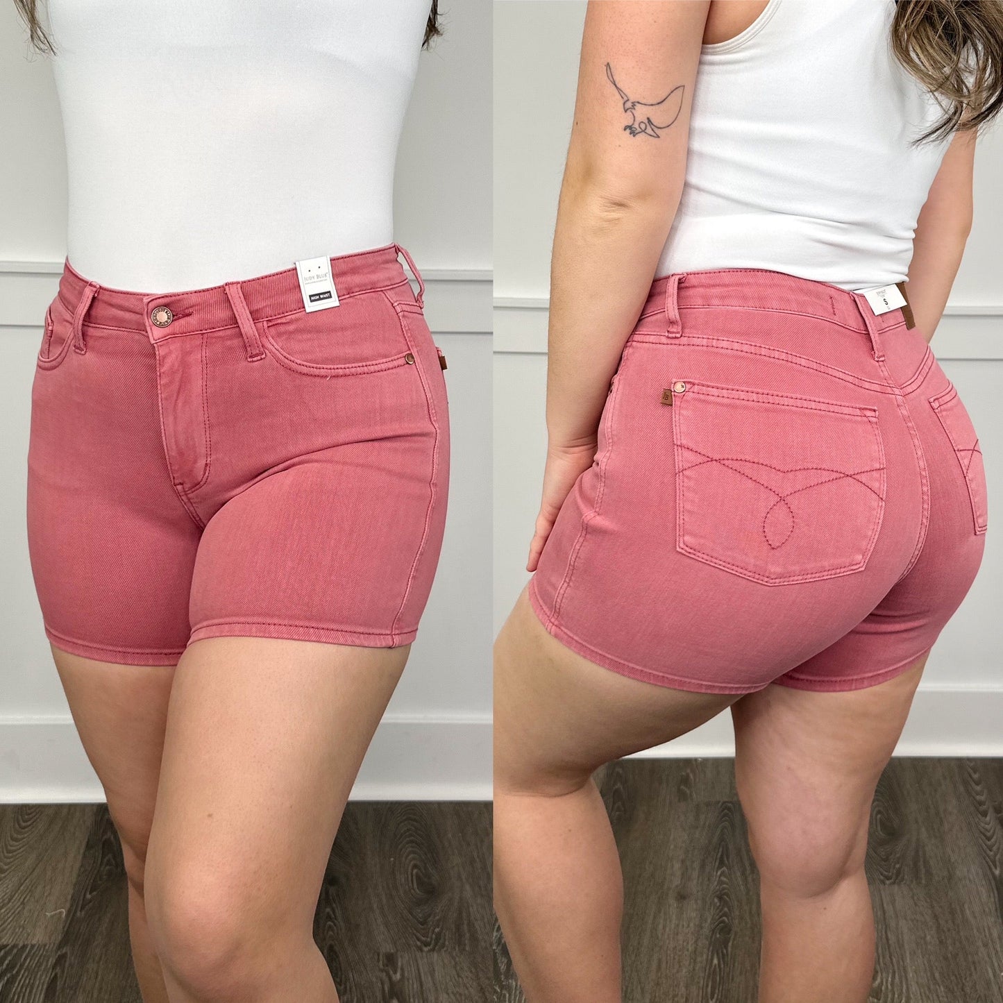 Judy Blue Ana High-Rise Pink Shorts