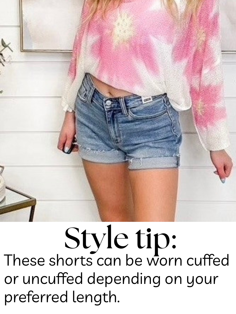 Judy Blue Lila High-Rise Denim Shorts - Light Wash (Raw Hem)