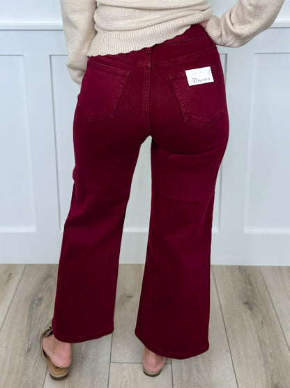 Jeans cropped large Saige Carla taille haute effet ventre plat - 4 couleurs !