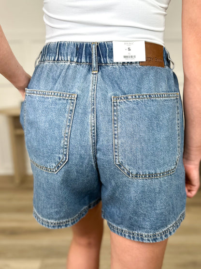 Judy Blue Abbie High-Rise Denim Shorts - Medium Wash (Non-Distressed)