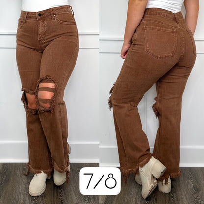 Jean Capri taille haute droit et délavé Risen Sabrina Espresso