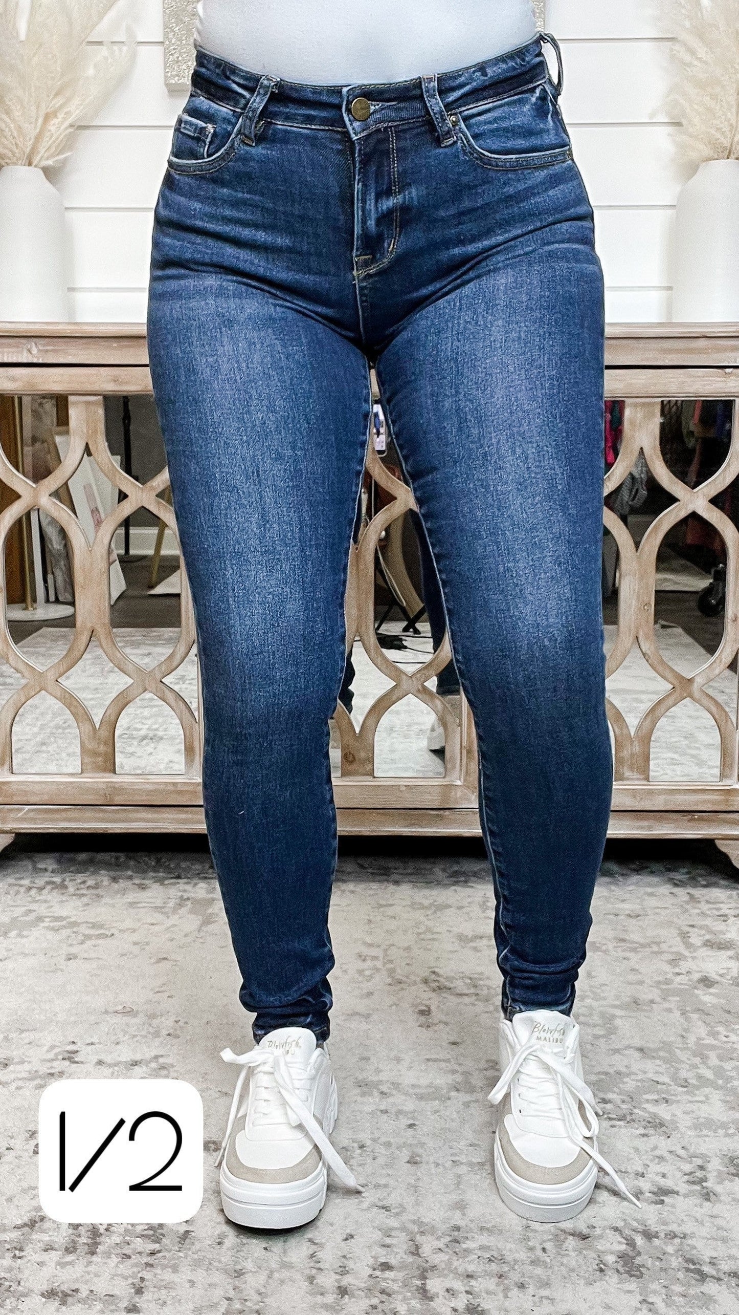 Jean skinny taille haute Mila bleu Mica