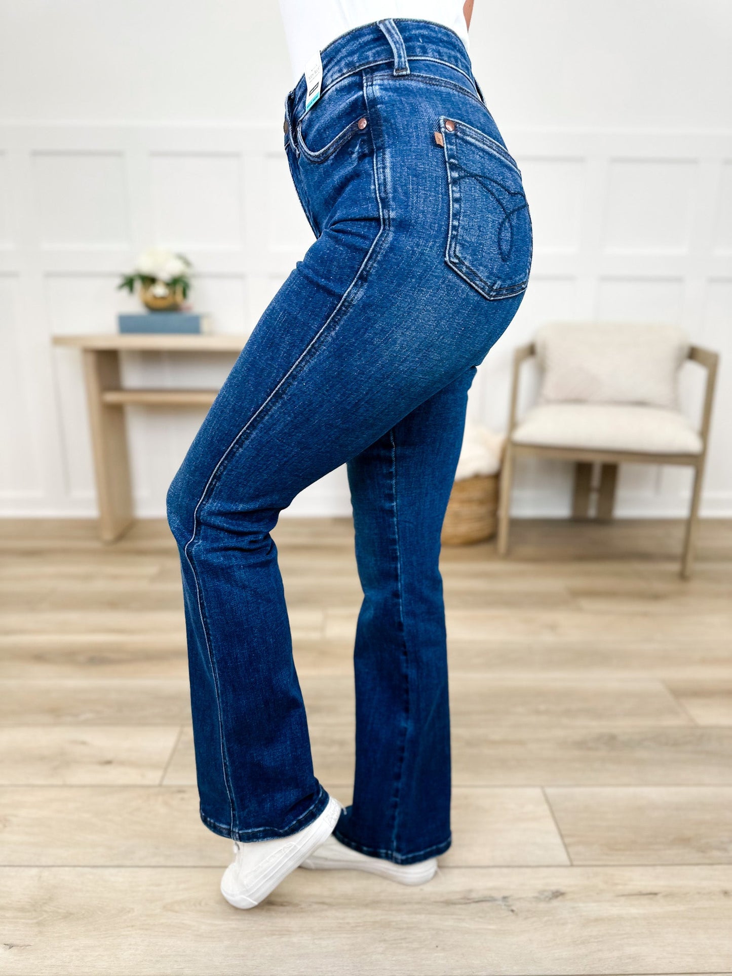 Judy Blue Cali Tummy Control Bootcut Jeans - Dark Wash (Multiple Inseams, Non-Distressed)