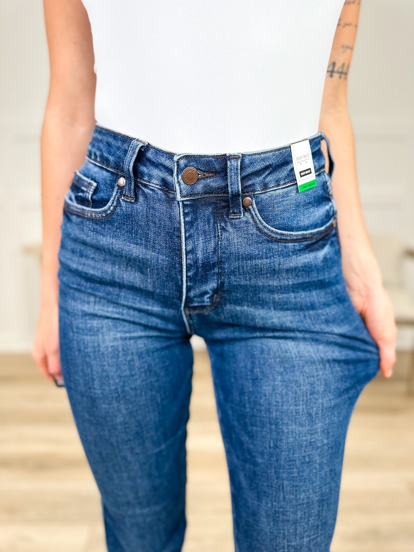 Judy Blue Cali Tummy Control Bootcut Jeans - Dark Wash (Multiple Inseams, Non-Distressed)