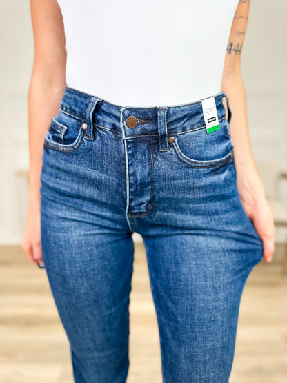 Judy Blue Cali Tummy Control Bootcut Jeans - Dark Wash (Multiple Inseams, Non-Distressed)