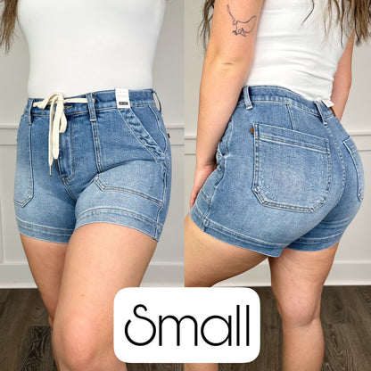 Judy Blue Jodi High-Rise Medium Wash Jogger Shorts
