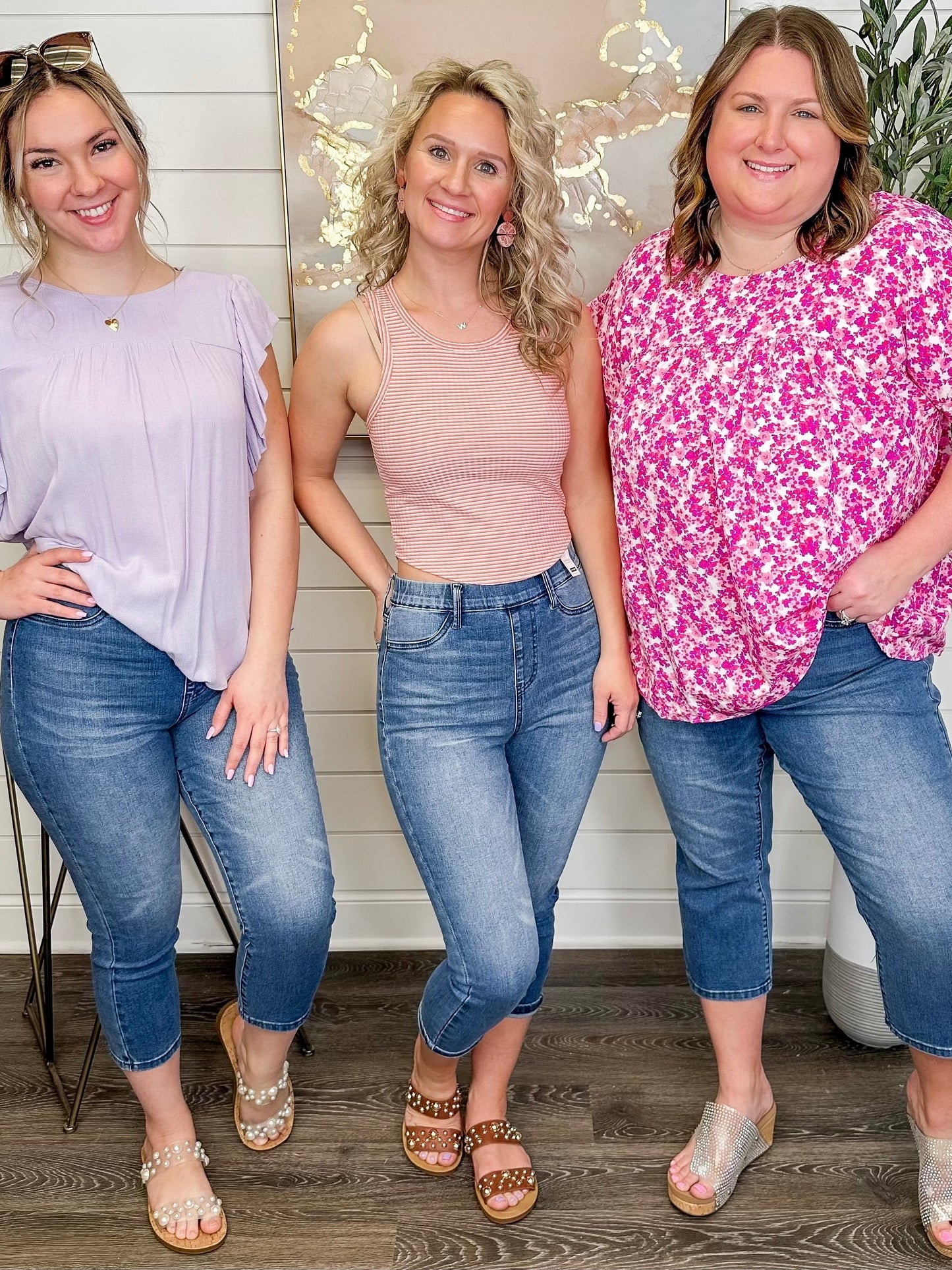 Judy Blue Elle High-Rise Capris - Medium Wash (Pull On, Moisture Control, Non-Distressed)