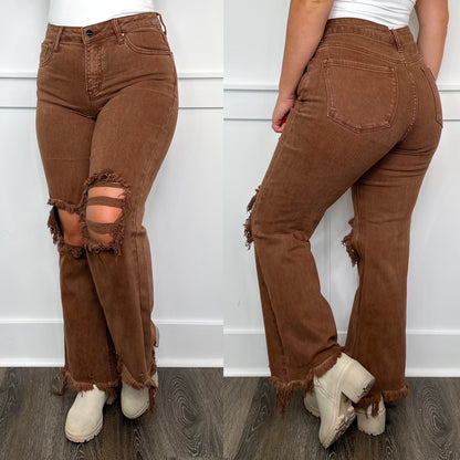 Jean Capri taille haute droit et délavé Risen Sabrina Espresso