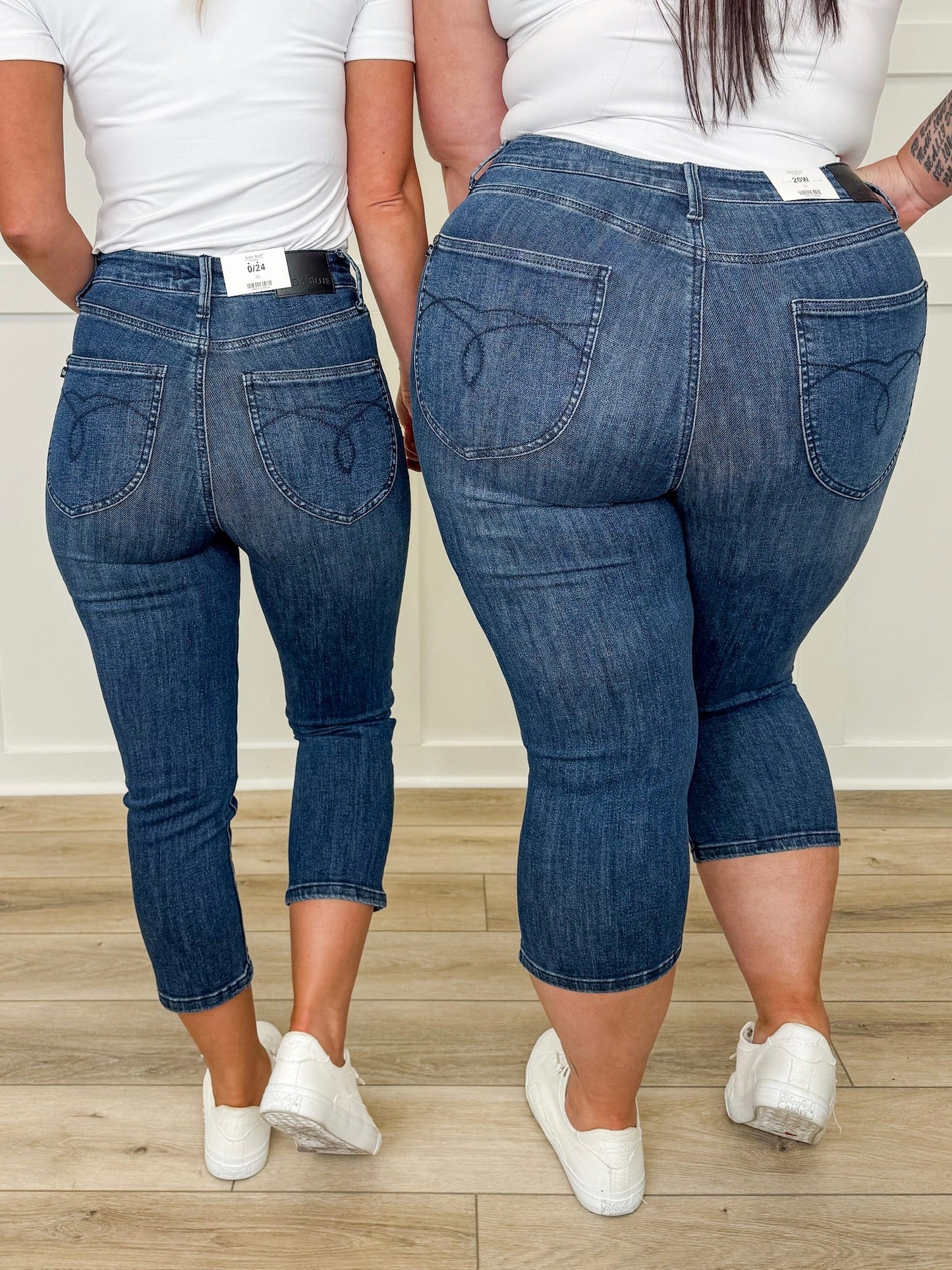 Judy Blue Lucia "Butt Lifting" Tummy Control Capris - Dark Wash (Non-Distressed)