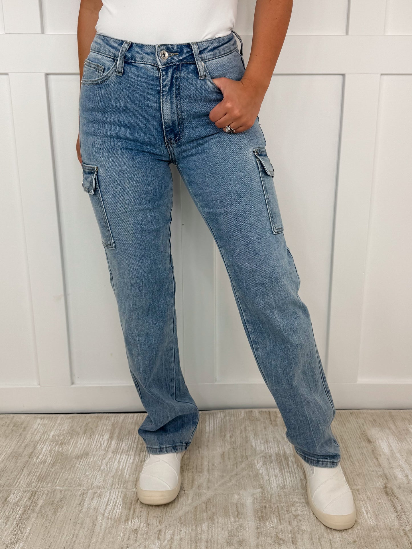 Jean dad taille haute Saige Melissa délavage moyen