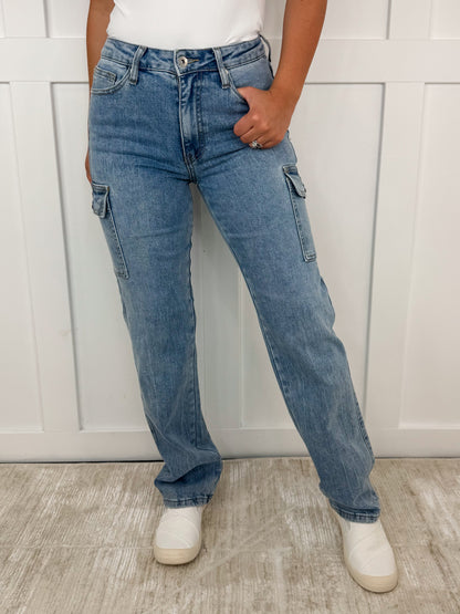 Jean dad taille haute Saige Melissa délavage moyen