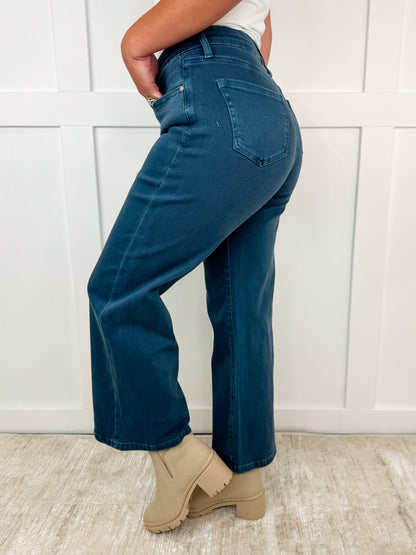 Jeans cropped large Saige Carla taille haute effet ventre plat - 4 couleurs !