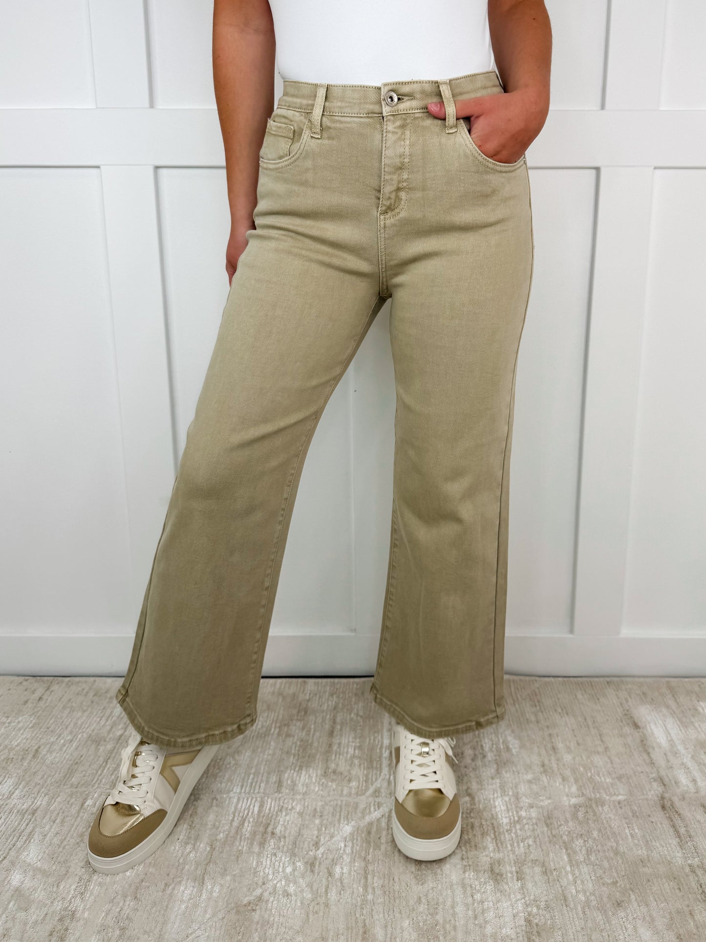 Jeans cropped large Saige Carla taille haute effet ventre plat - 4 couleurs !