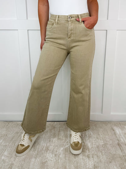 Jeans cropped large Saige Carla taille haute effet ventre plat - 4 couleurs !