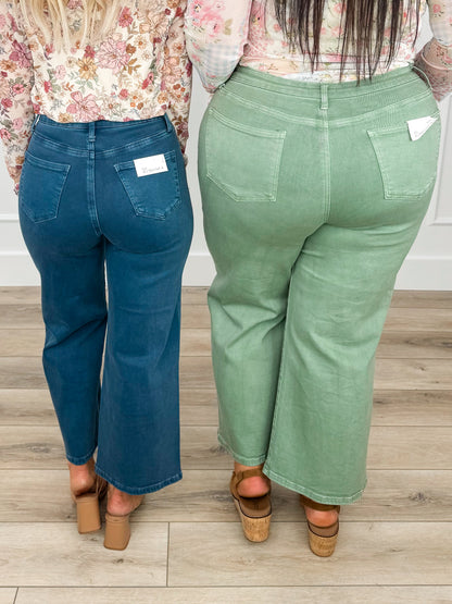 Jeans cropped large Saige Carla taille haute effet ventre plat - 4 couleurs !