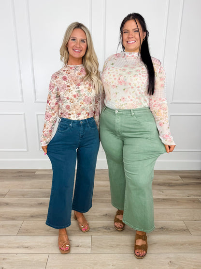 Jeans cropped large Saige Carla taille haute effet ventre plat - 4 couleurs !