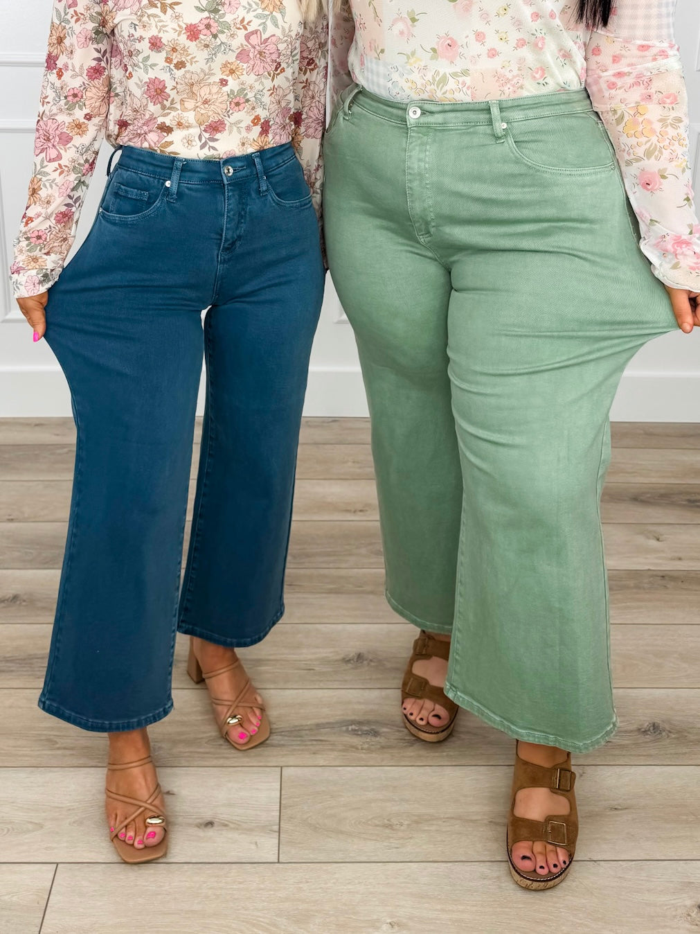 Jeans cropped large Saige Carla taille haute effet ventre plat - 4 couleurs !