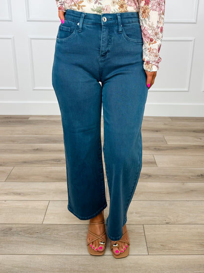 Jeans cropped large Saige Carla taille haute effet ventre plat - 4 couleurs !