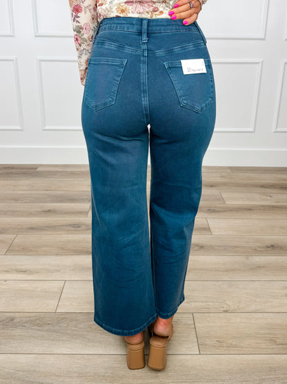Jeans cropped large Saige Carla taille haute effet ventre plat - 4 couleurs !