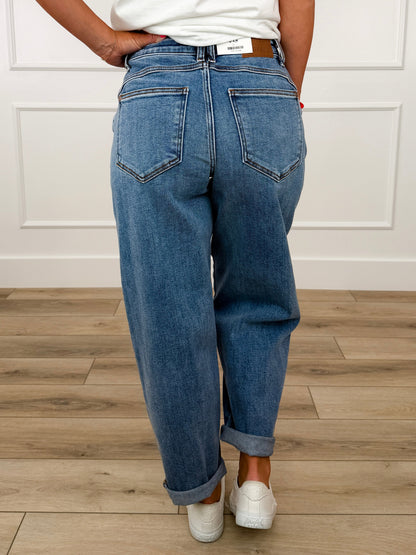 Judy Blue Kaelyn High-Rise Barrel Leg Jeans - Medium Wash (Non-Distressed)