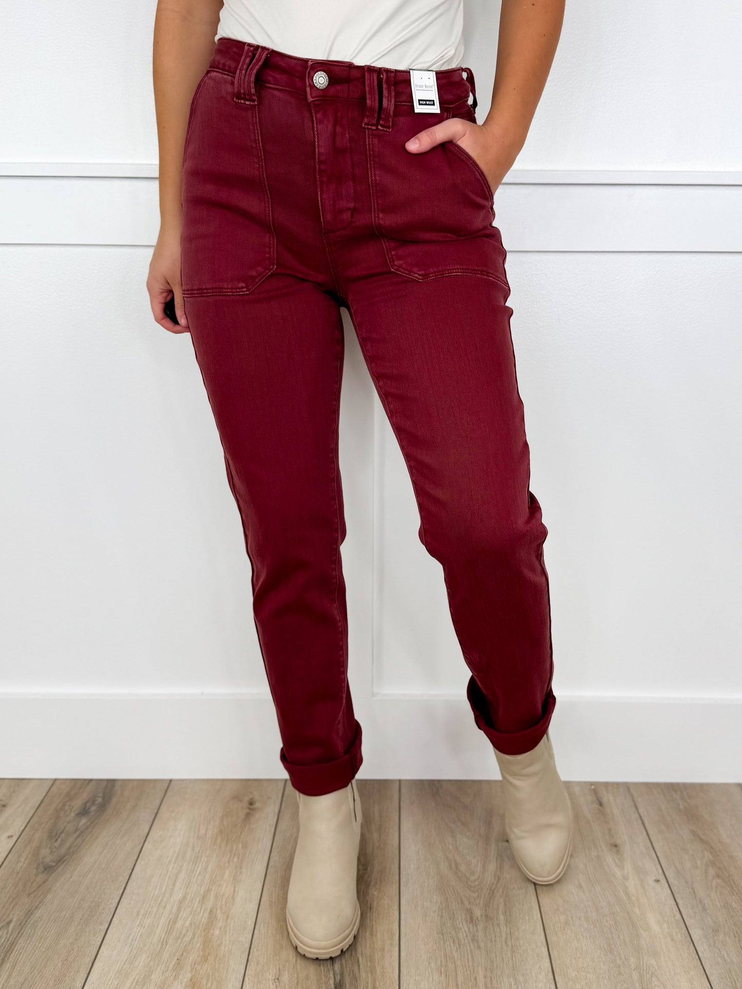 Judy Blue Jane High-Rise Cuffed Weekender Jeans - 2 colors!