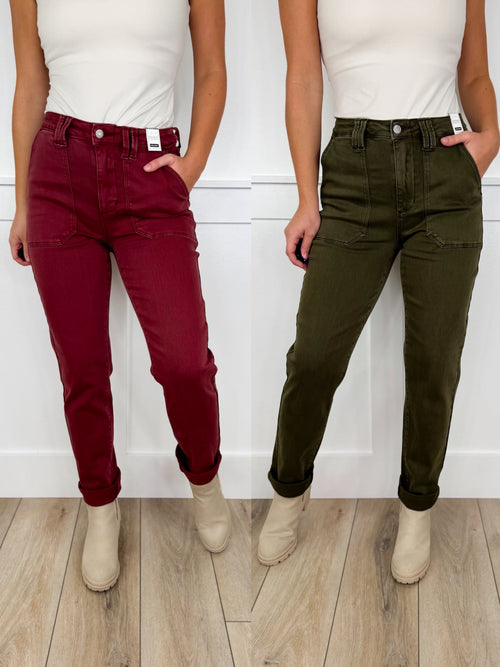 Judy Blue Jane High-Rise Cuffed Weekender Jeans - 2 colors!
