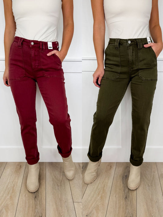 Judy Blue Jane High-Rise Cuffed Weekender Jeans - 2 colors!