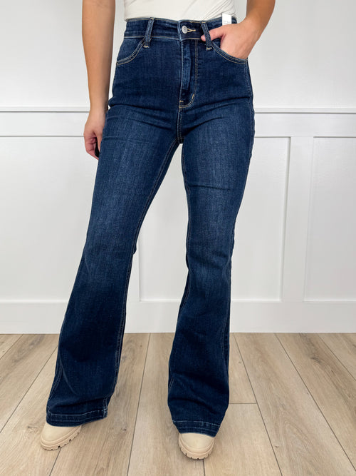 Judy Blue Ayla High-Rise Flare Dark Wash Jeans