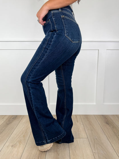 Judy Blue Ayla High-Rise Flare Dark Wash Jeans