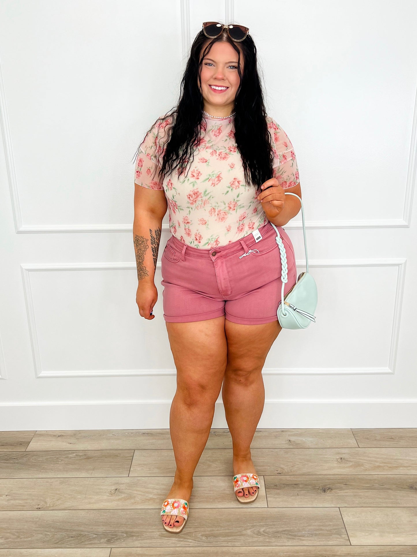 Judy Blue Ana High-Rise Pink Shorts