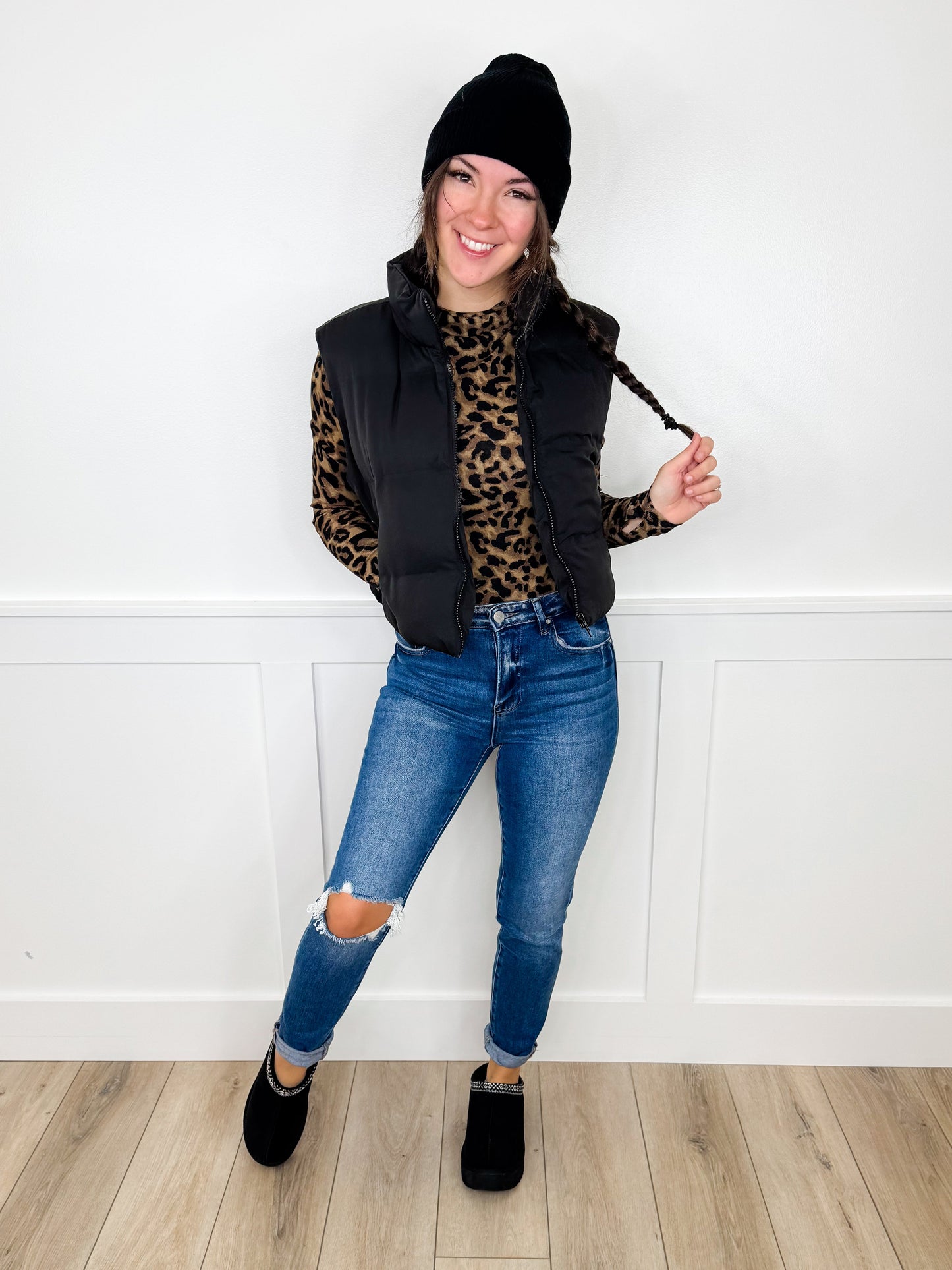 Jean skinny taille haute délavé foncé Risen Molly
