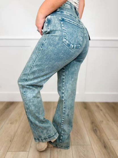 Jean Saige Chelsea droit rehausseur de silhouette - 3 couleurs ! - Délavage acide (non usé)