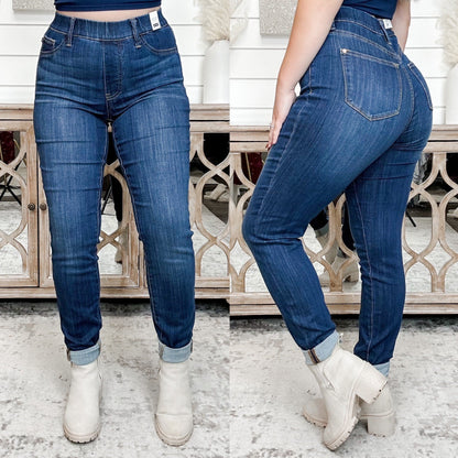 Judy Blue Gracie High-Rise Slim Fit Dark Wash Pull On Jeans