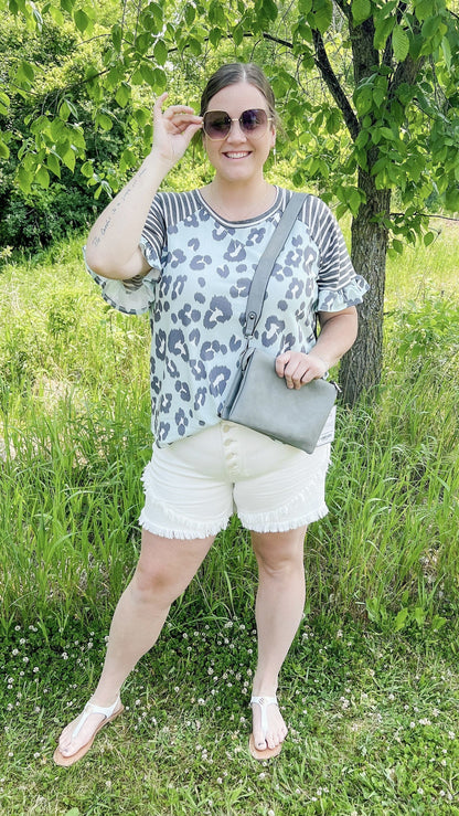 Judy Blue Reba High-Rise Button Fly White Tulip Shorts