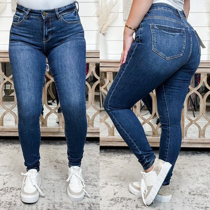 Jean skinny taille haute Mila bleu Mica